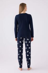 Arnetta 3056-X Kadın Uzun Kollu Pijama Takımı Lacivert - 4