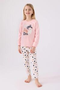 Arnetta 3057-2 Kız Çocuk Uzun Kollu Pijama Açık Pembe - Arnetta