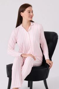 Arnetta 3065-S Kadın Gömlek Pijama Takımı Toz Pembe - 3