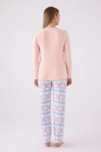 Arnetta 3098-S Kadın Uzun Kollu Pijama Takımı Somon - 5
