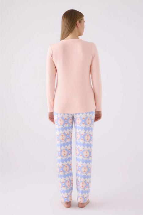 Arnetta 3098-X Kadın Uzun Kollu Pijama Takımı Somon - 5