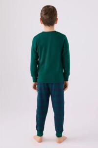 Arnetta 3131-G Genç Erkek Uzun Kollu Pijama Takımı 330 Koyu Yeşil - 5