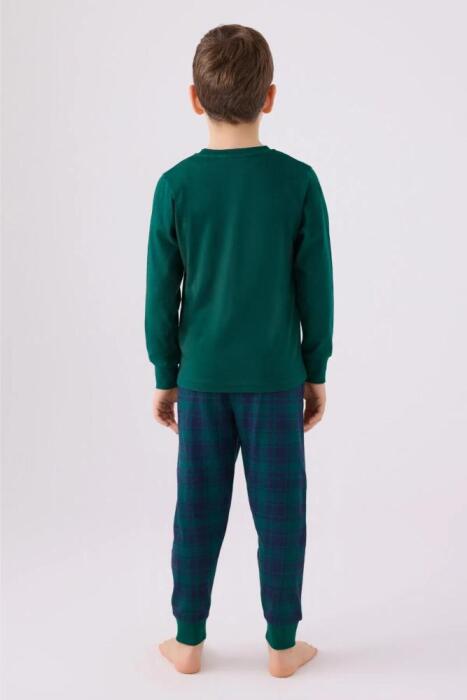 Arnetta 3131-G Genç Erkek Uzun Kollu Pijama Takımı 330 Koyu Yeşil - 5