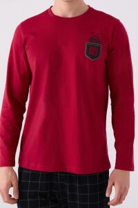 Arnetta 3149-S Erkek Uzun Kollu Pijama Takımı Bordo - 4