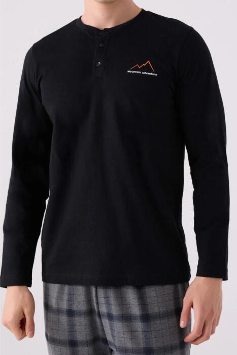 Arnetta 3152-S Erkek Uzun Kollu Pijama Takımı Siyah - 4