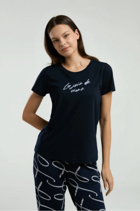 Arnetta 3232-S Bayan Pijama Takımı Lacivert - 3