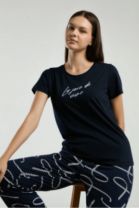 Arnetta 3232-X Büyük Beden Bayan Pijama Takımı Lacivert - Arnetta