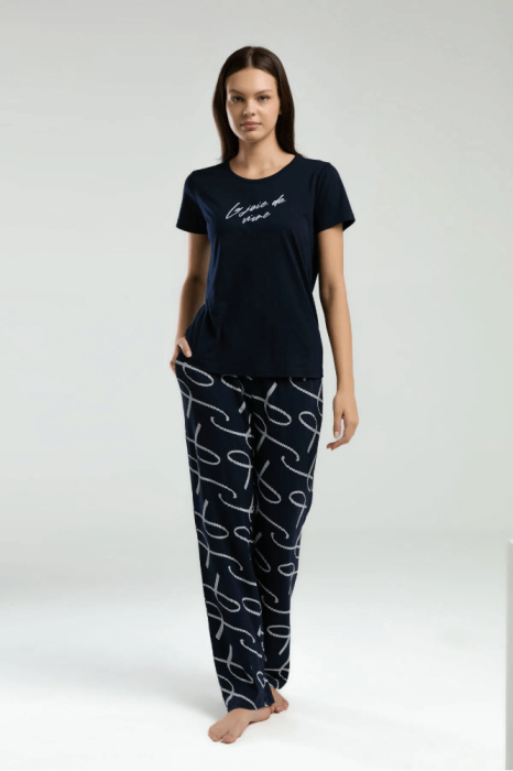 Arnetta 3232-X Büyük Beden Bayan Pijama Takımı Lacivert - 2
