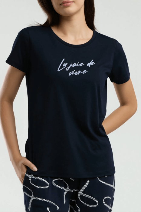 Arnetta 3232-X Büyük Beden Bayan Pijama Takımı Lacivert - 4