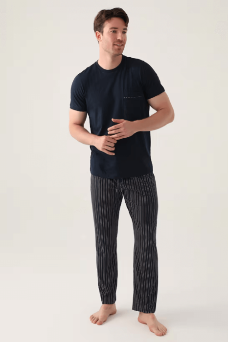 Arnetta AR3011 Büyük Beden Erkek Pijama Takımı Lacivert - 2