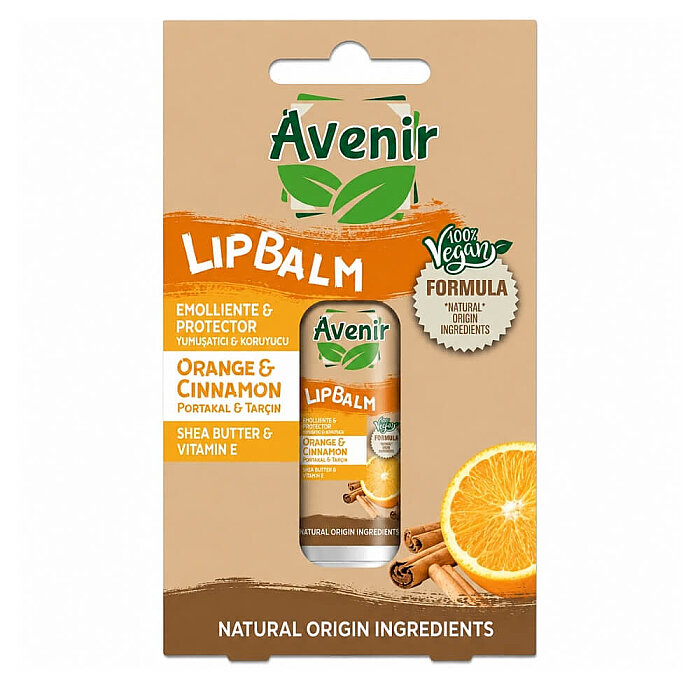 Avenir Lip Balm Vegan Formula Orange & Cinnamon 5.2 Gr - 1