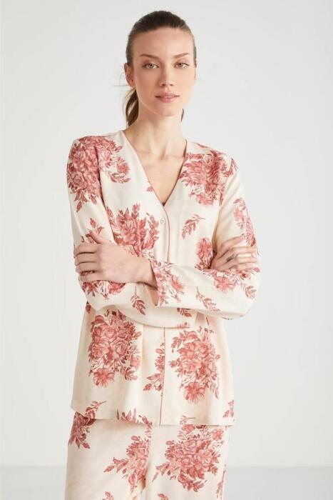 Catherine's 2604 Kadın Pijama Takımı Gülkurusu - 3