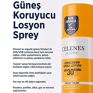Celenes Güneş Koruyucu Losyon Sprey Spf30 150 Ml - 2
