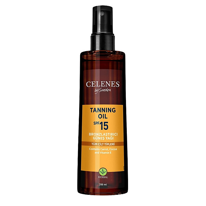 Celenes Herbal Bronzlaştırıcı Güneş Yağı Spf15 200 Ml - 1