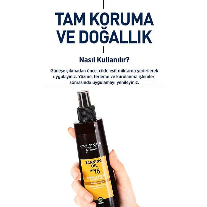 Celenes Herbal Bronzlaştırıcı Güneş Yağı Spf15 200 Ml - 3