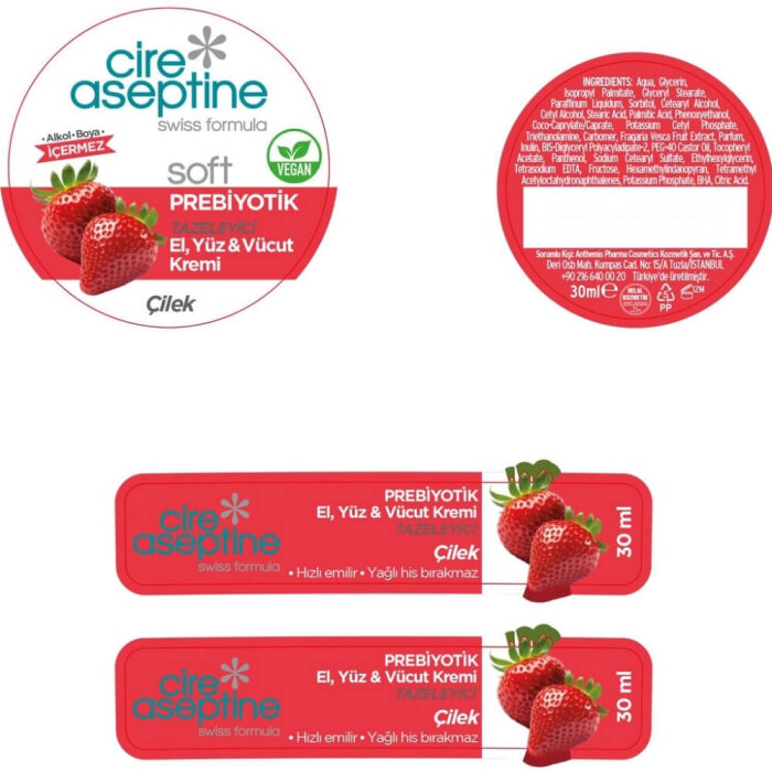 Cire Aseptine Soft Çilek Prebiyotikli Krem 30 Ml - 2