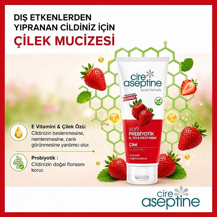 Cire Aseptine Soft Çilek Prebiyotikli Krem 75 Ml - 4
