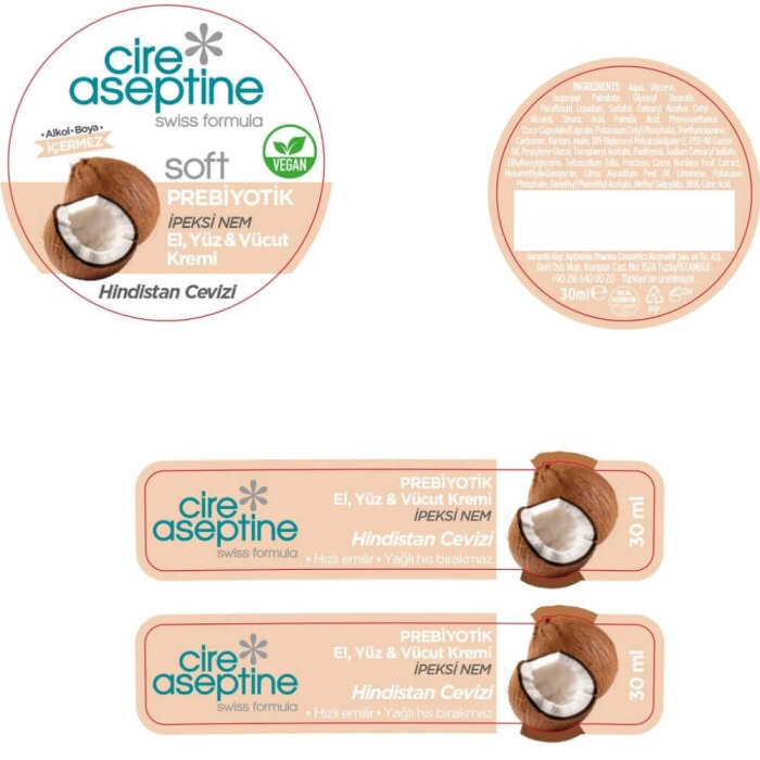 Cire Aseptine Soft Hindistan Cevizi Prebiyotikli Krem 30 Ml - 2