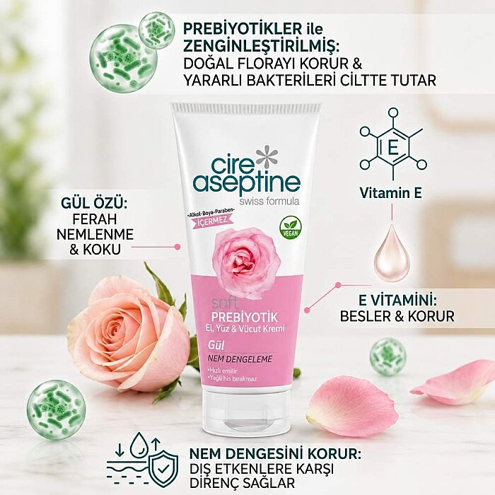 Cire Aseptine Soft Prebiyotik Gül 75 Ml Tüp - 3