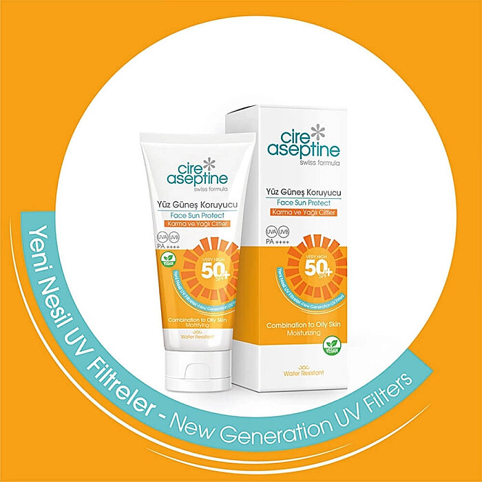 Cire Aseptine Yüz Güneş Koruyucu Krem Karma ve Yağlı Ciltler SPF50+ 50 Ml - 3