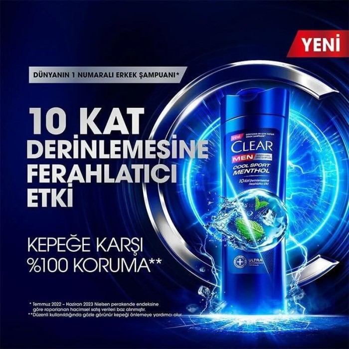 Clear Men Cool Sport Menthol Şampuan 350 Ml + 180 Ml Set