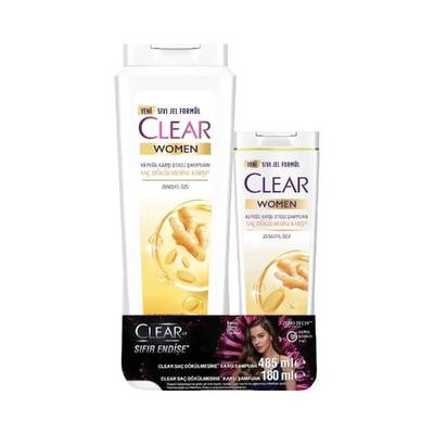 Clear Saç Dökülmesi Karşıtı Şampuan 485 Ml + Şampuan 180 Ml