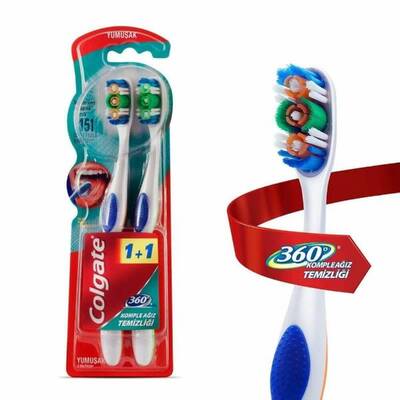 Colgate 360 Komple Ağız Temizliği Diş Fırçası Yumuşak 1+1