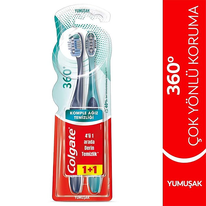 Colgate 360 Komple Ağız Temizliği Diş Fırçası Yumuşak 1+1 - 2