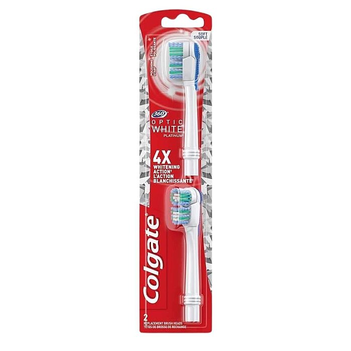 Colgate 360 Optic White Platinum Yedek Başlık Pilli Diş Fırçası - 1