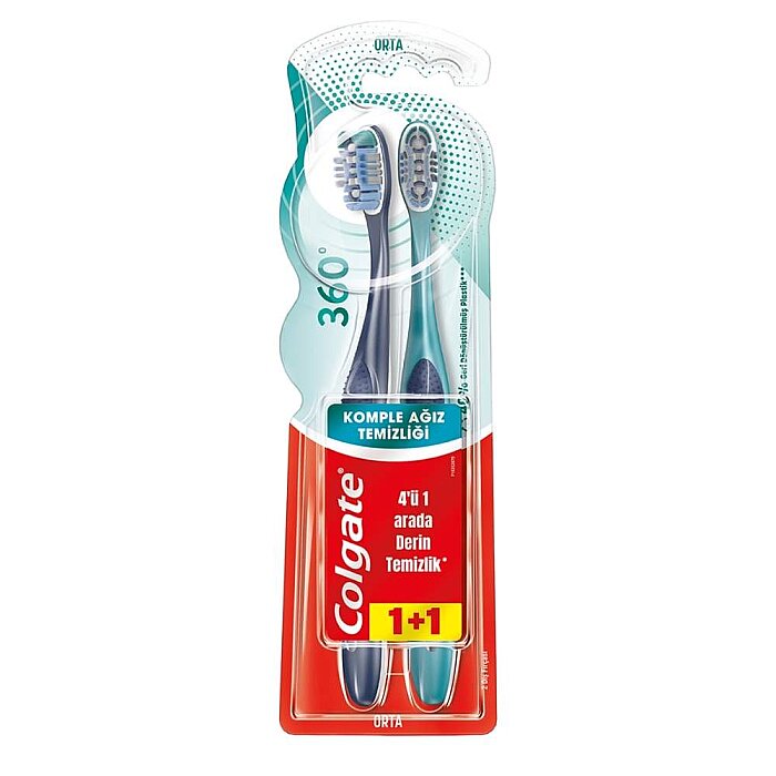 Colgate Diş Fırçası 360 Derece Komple Ağız Temizliği 2'li Orta - 1