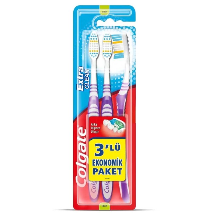Colgate Extra Clean Colors Diş Fırçası 2+1