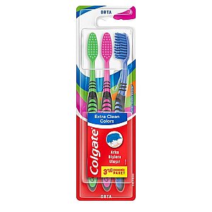 Colgate Extra Clean Colors Diş Fırçası 2+1 - Colgate