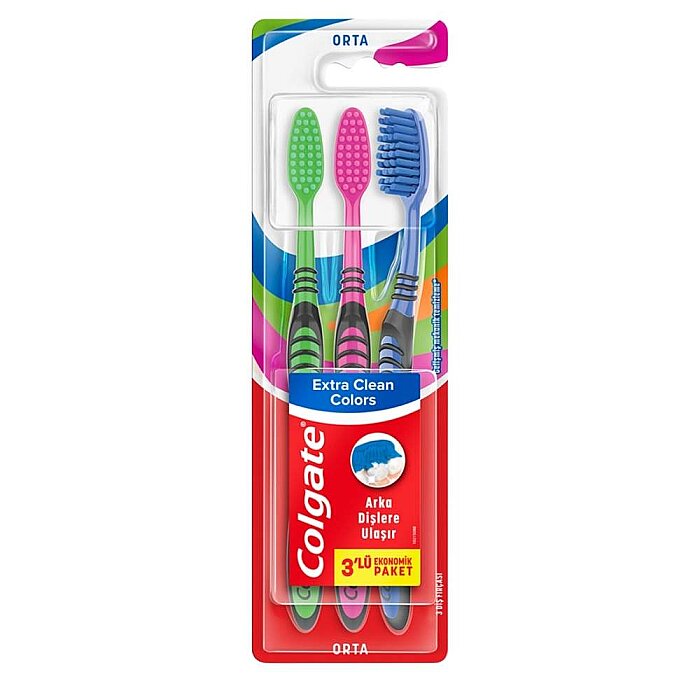 Colgate Extra Clean Colors Diş Fırçası 2+1 - 1