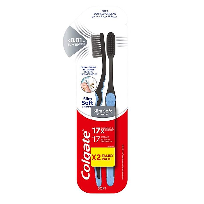 Colgate Mikro İnce Hassas Temizlik Siyah Yumuşak Diş Fırçası 1+1 - 1