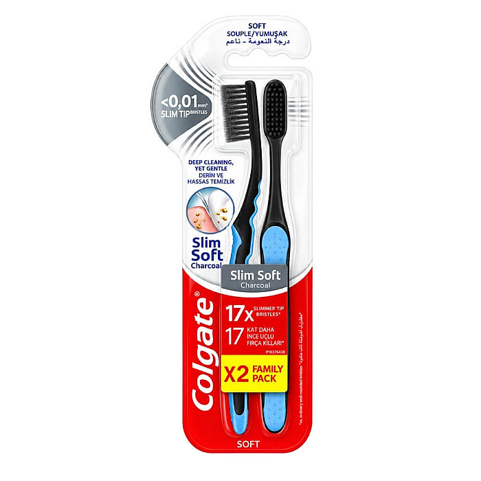 Colgate Mikro İnce Hassas Temizlik Siyah Yumuşak Diş Fırçası 1+1 - 1