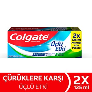 Colgate Üçlü Etki Diş Macunu 125 Ml + 125 Ml 2'li Paket - Thumbnail