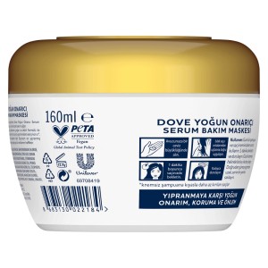 Dove Ultra Care Serum Bakım Maskesi Yoğun Onarıcı Yıpranmış Saçlar 160 Ml - Thumbnail