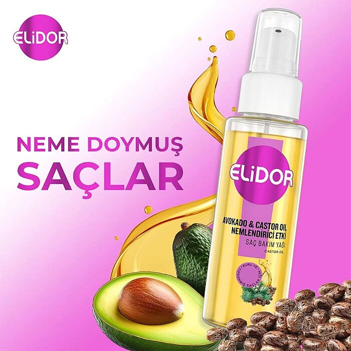 Elidor Avokado&Castor Yağı Saç Bakım Yağı 80 Ml - 2