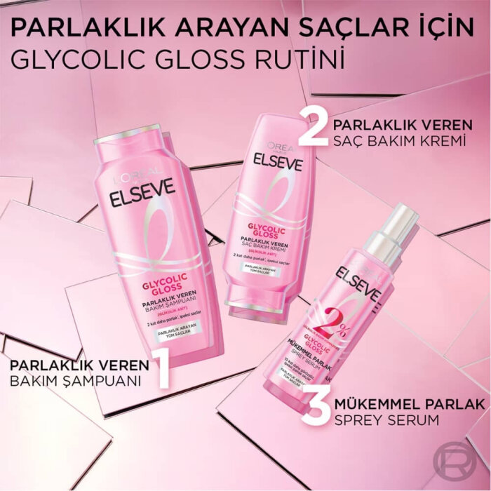 Elseve Glycolic Gloss Saç Bakım Kremi 250 Ml - 5
