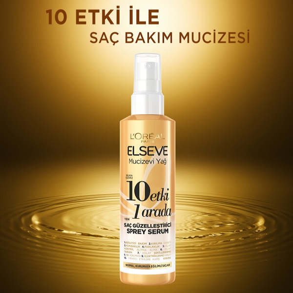 Elseve Mucizevi Yağ 10 Etki 1 Arada Saç Güzelleştirici Sprey Serum 150 Ml