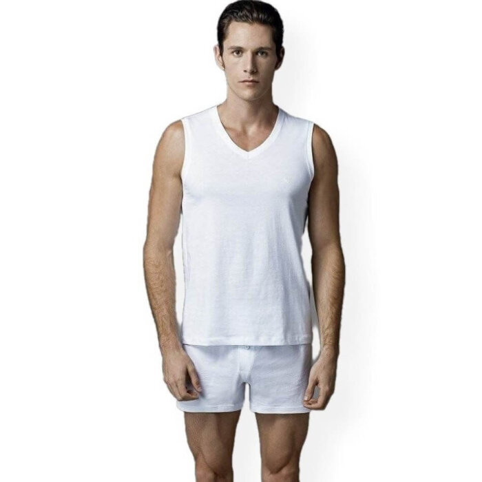 Eros Ers031 V Yaka T-Shirt 2'li Beyaz - 1