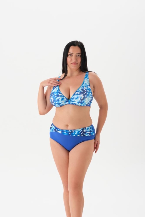 Eros Mayo 4011Bk Balenli Toparlayıcı Bikini Takımı Saks - 1