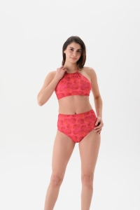 Eros Mayo 4180Bk Halter Yaka Bikini Takımı Nar Çiçeği - Eros Mayo
