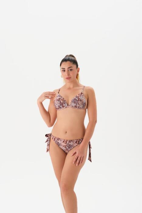 Eros Mayo 4218Bk Kaplı Üçgen Bikini Takımı Kahverengi - 1