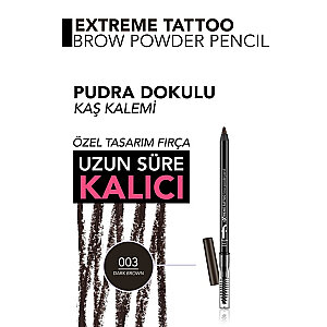 Flormar Extreme Tattoo Brow Powder Pencil 003 Dark Brown - 3