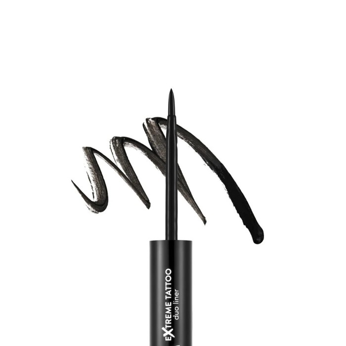 Flormar Extreme Tattoo Duo 2?si 1 Arada Keçe Uçlu Eyeliner & Jel Göz Kalemi Black