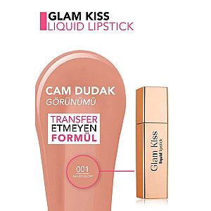 Flormar Glam Kiss Liquid Lipstick 001 Naked Glow - 3
