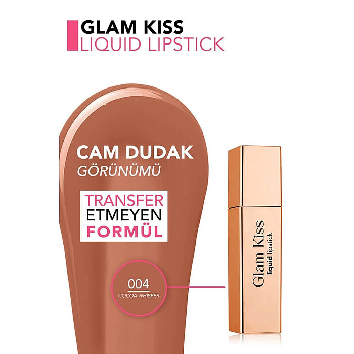 Flormar Glam Kiss Liquid Lipstick 004 Cocoa Whisper - 3