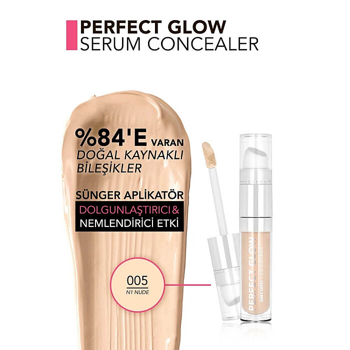 Flormar Perfect Glow Serum Concealer 005 N1 Nude - 3