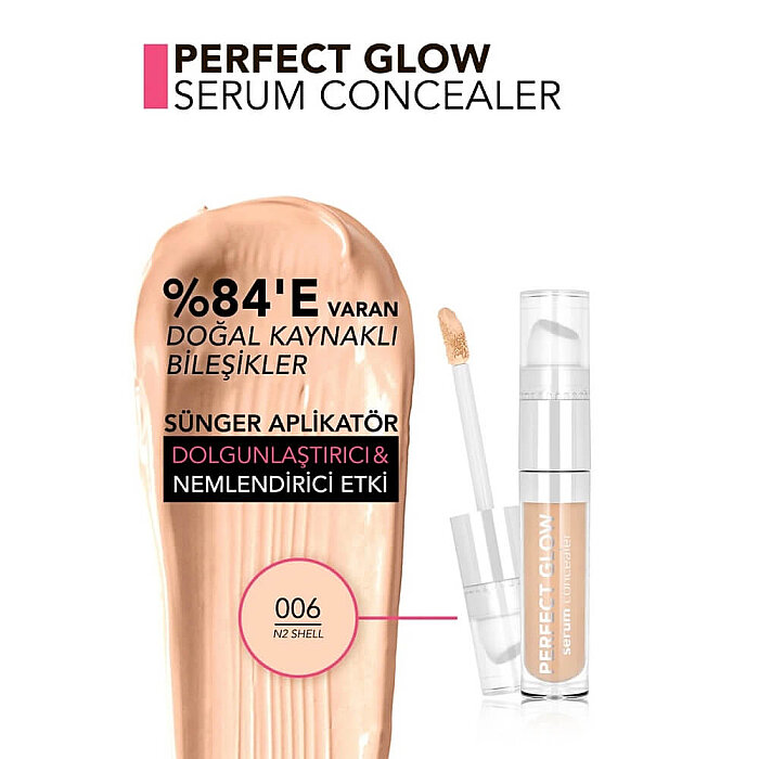 Flormar Perfect Glow Serum Concealer 006 N2 Shell - 3